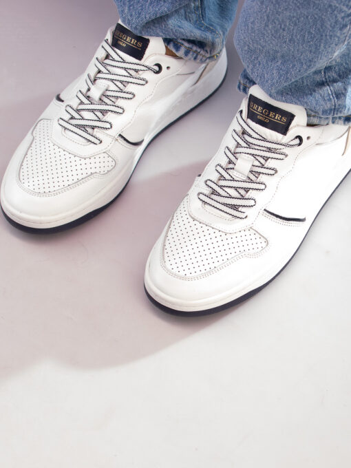 Gregers Clay leather - white blue - Bilde 8