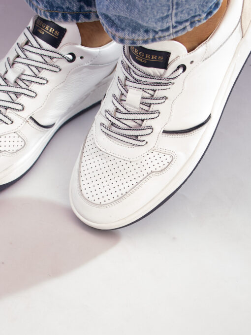Gregers Clay leather - white blue - Bilde 5