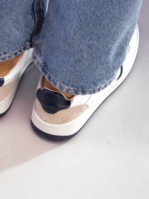 Gregers Clay leather - white blue - Bilde 3