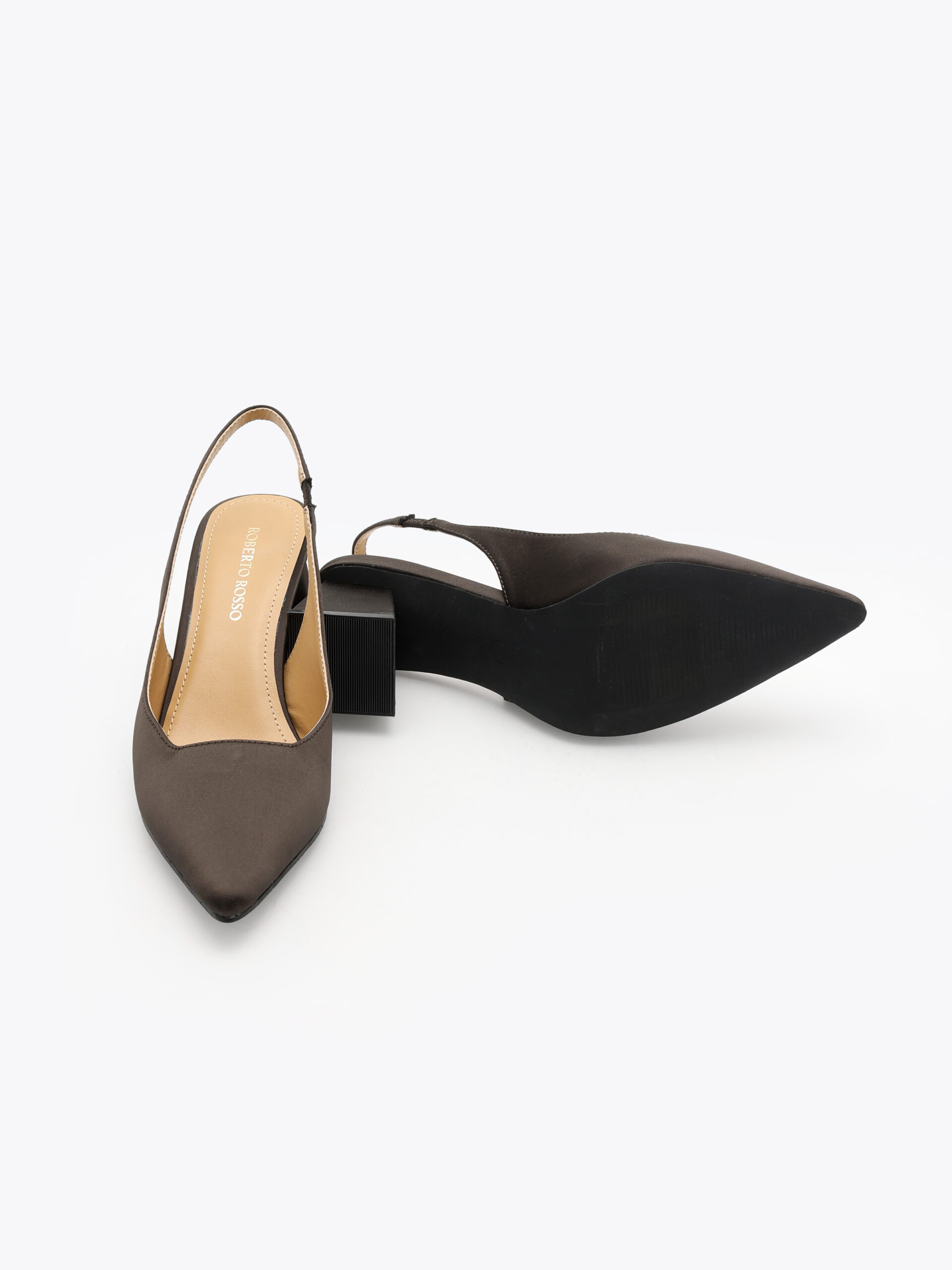 Roberto Rosso Pia Sling-back Satin - coffee - Bilde 4