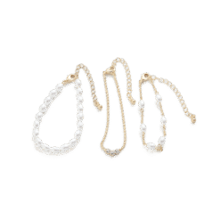 Roberto Rosso Pearl and Chain set - gold-metallic