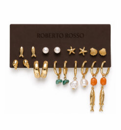 Roberto Rosso Liguria Earrings Set (9pcs) - gold-metallic