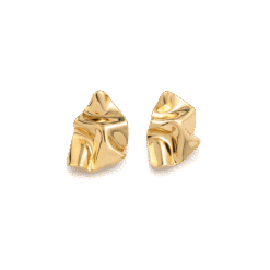 Roberto Rosso Wave Sculpt Stud Earrings - gold-metallic