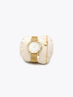 Roberto Rosso Heart Charm Watch Set - gold-metallic