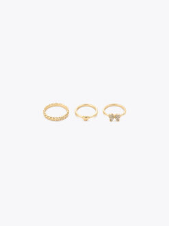 Roberto Rosso Sweet Details Ring set (3pcs) - gold-metalic