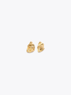 Roberto Rosso Wave Sculpt Stud Earrings - gold-metallic