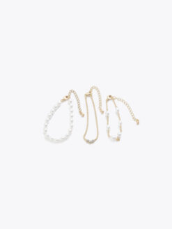 Roberto Rosso Pearl and Chain set - gold-metallic