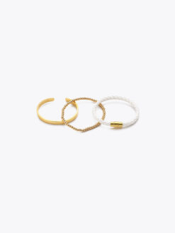 Roberto Rosso Modern Trio Bracelet Set - gold-metallic