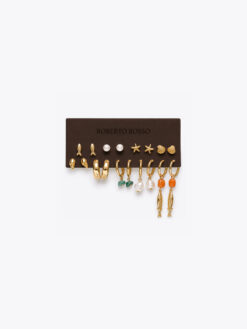 Roberto Rosso Liguria Earrings Set (9pcs) - gold-metallic