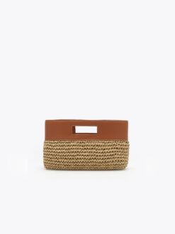Roberto Rosso Raffia Clutch - beige